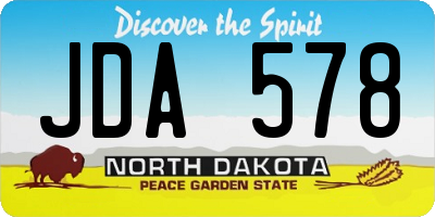 ND license plate JDA578
