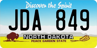 ND license plate JDA849