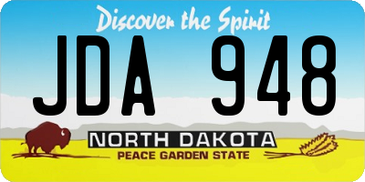 ND license plate JDA948