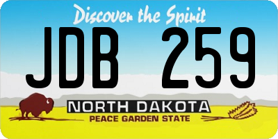 ND license plate JDB259