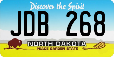 ND license plate JDB268