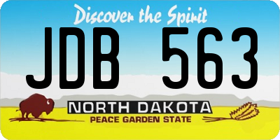 ND license plate JDB563