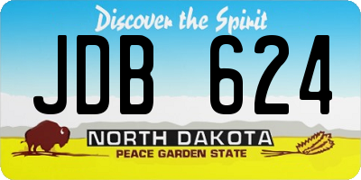 ND license plate JDB624