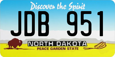 ND license plate JDB951