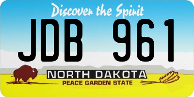 ND license plate JDB961