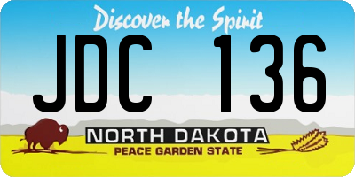 ND license plate JDC136