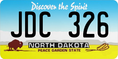 ND license plate JDC326