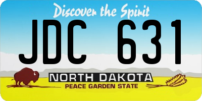 ND license plate JDC631