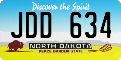 ND license plate JDD634
