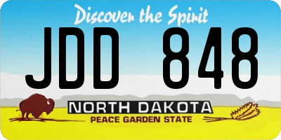 ND license plate JDD848