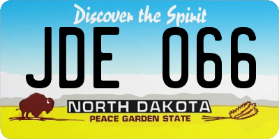 ND license plate JDE066