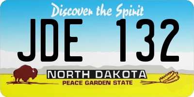 ND license plate JDE132