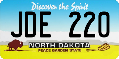 ND license plate JDE220