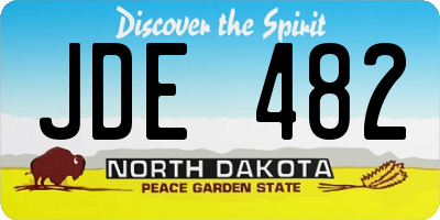 ND license plate JDE482