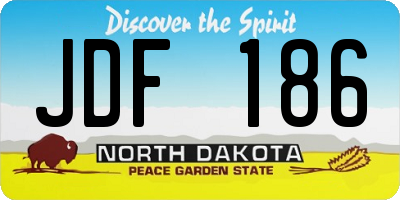 ND license plate JDF186