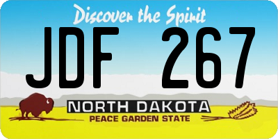 ND license plate JDF267