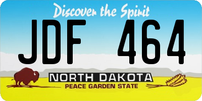 ND license plate JDF464