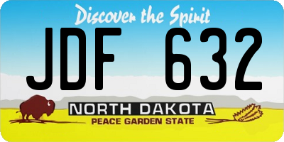 ND license plate JDF632
