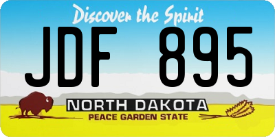 ND license plate JDF895
