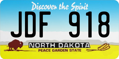 ND license plate JDF918