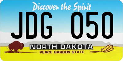 ND license plate JDG050