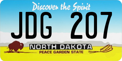 ND license plate JDG207