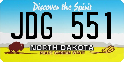 ND license plate JDG551