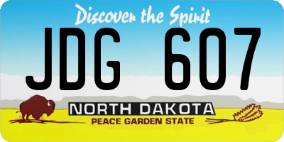 ND license plate JDG607
