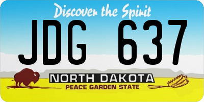 ND license plate JDG637
