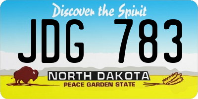 ND license plate JDG783