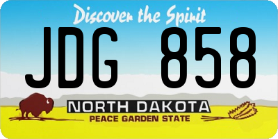 ND license plate JDG858