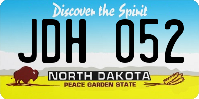 ND license plate JDH052