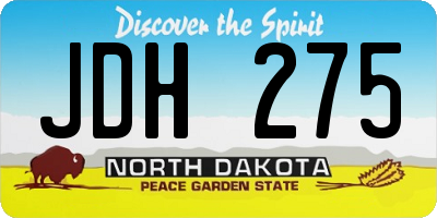 ND license plate JDH275