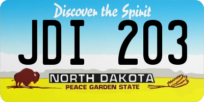 ND license plate JDI203