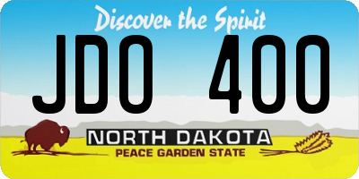 ND license plate JDO400