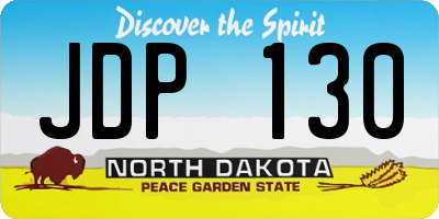 ND license plate JDP130