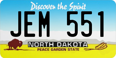 ND license plate JEM551