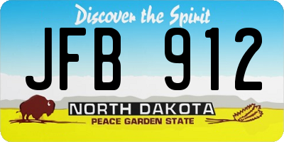 ND license plate JFB912