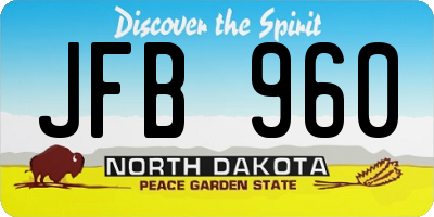 ND license plate JFB960