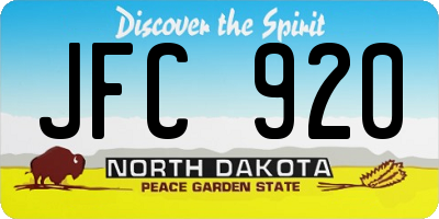 ND license plate JFC920
