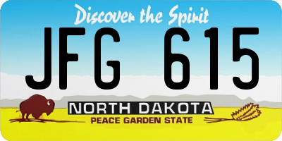 ND license plate JFG615