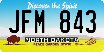 ND license plate JFM843