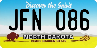 ND license plate JFN086