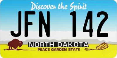 ND license plate JFN142