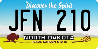 ND license plate JFN210