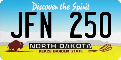 ND license plate JFN250