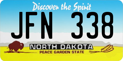 ND license plate JFN338