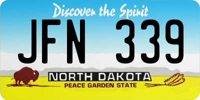 ND license plate JFN339