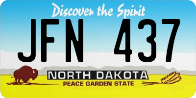 ND license plate JFN437
