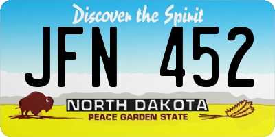 ND license plate JFN452